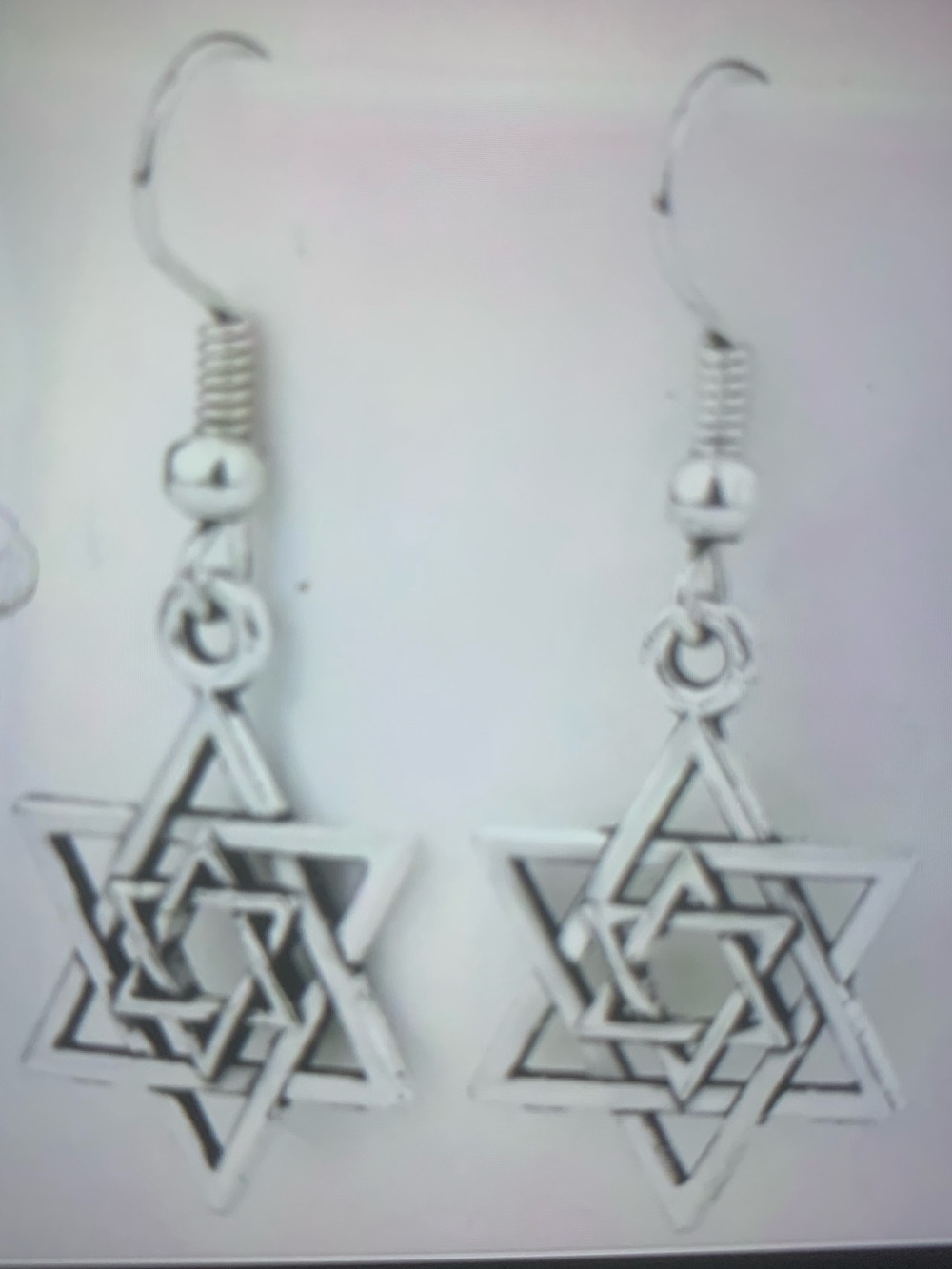 Star of David Dangle Earrings silver NEW